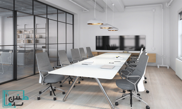 راهنمای انتخاب تجهیزات و مبلمان مناسب برای سالن کنفرانس اداری.